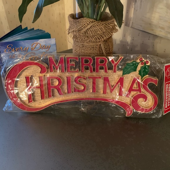 Vintage, NEW IN PLASTIC, MERRY CHRISTMAS, plastic wall decoration. 1960’s. - Picture 7 of 7